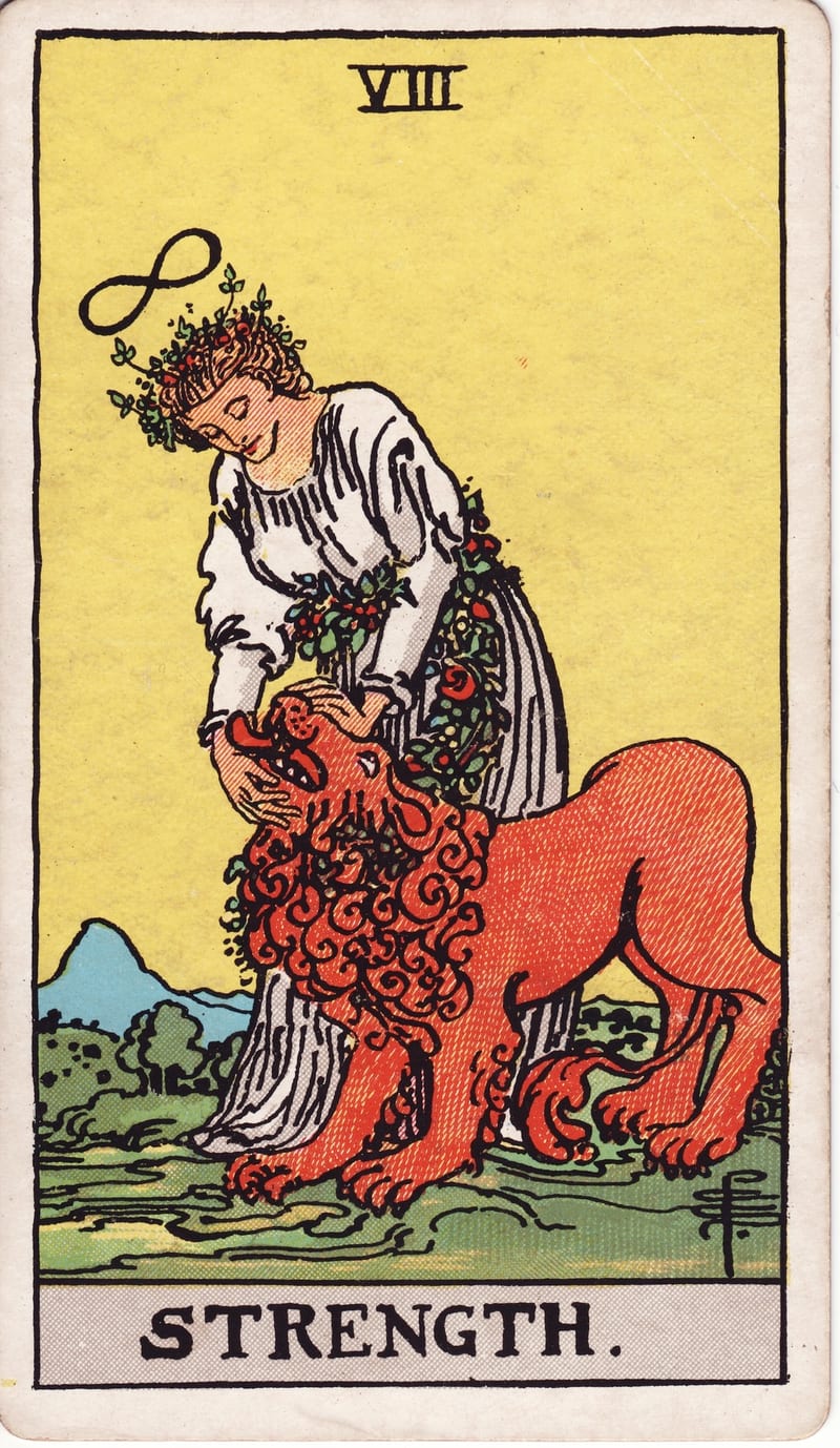 Strength, card VIII of the Major Arcana in the Rider-Waite-Smith tarot deck