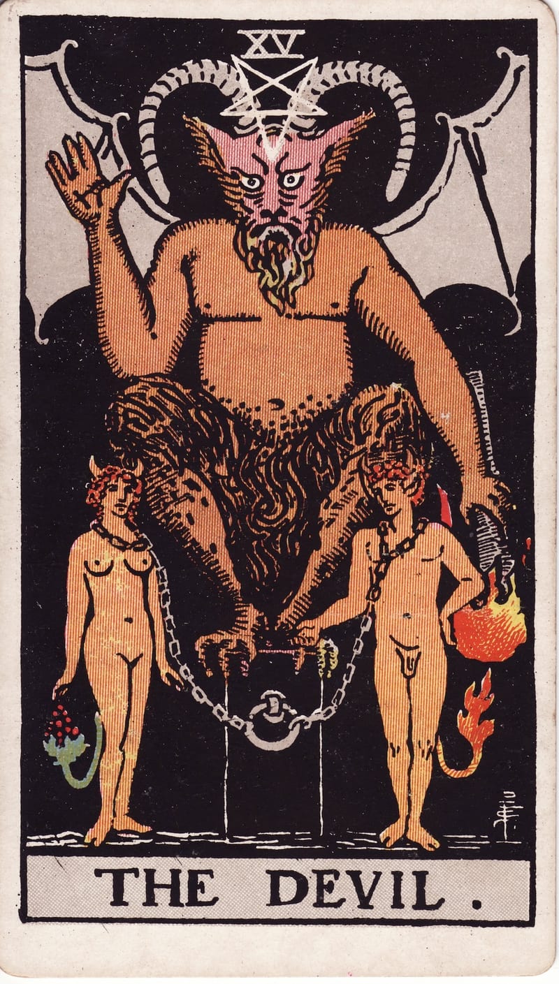 The Devil, card XV of the Major Arcana in the Rider-Waite-Smith tarot deck