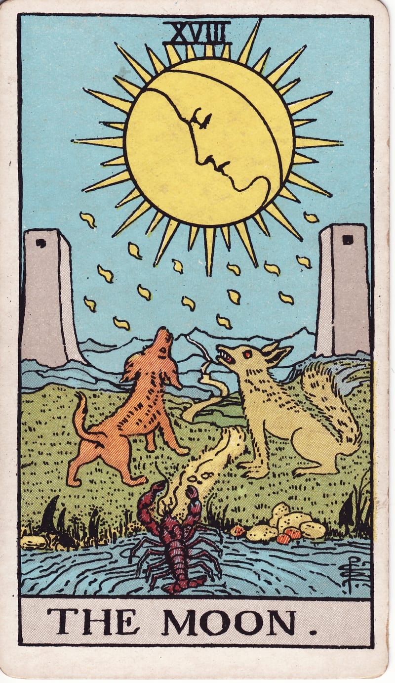 The Moon, card XVIII of the Major Arcana in the Rider-Waite-Smith tarot deck