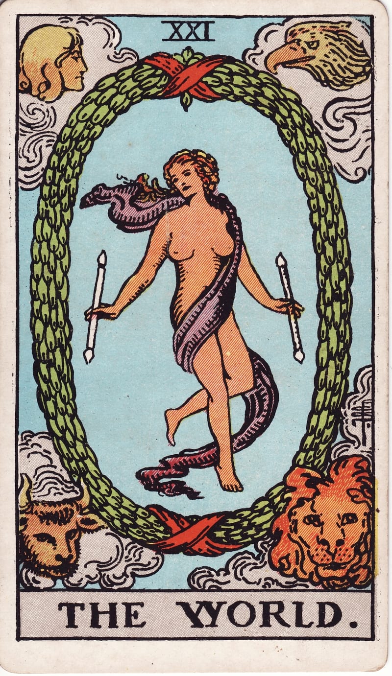 The World, card XXI of the Major Arcana in the Rider-Waite-Smith tarot deck