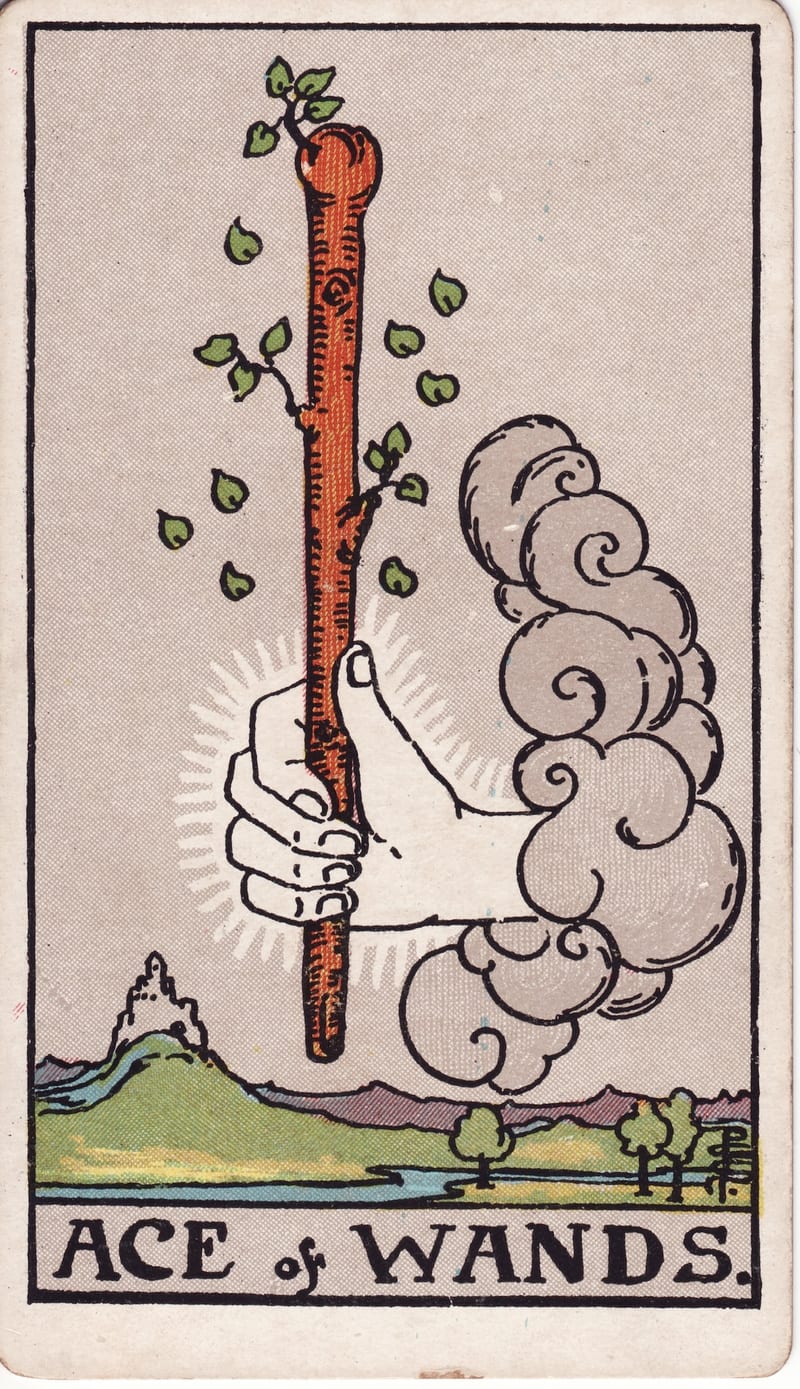 Ace of Wands, a Minor Arcana card in the Rider-Waite-Smith tarot deck